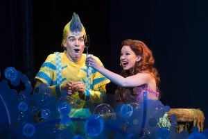 Adam Garst as Flounder and Alison Woods as Ariel.