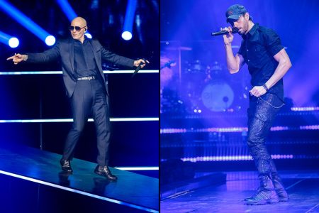 Pitbull and Enrique Iglesias at Frank Erwin Center 11/22/2017. © 2017 Jim Chapin Photography